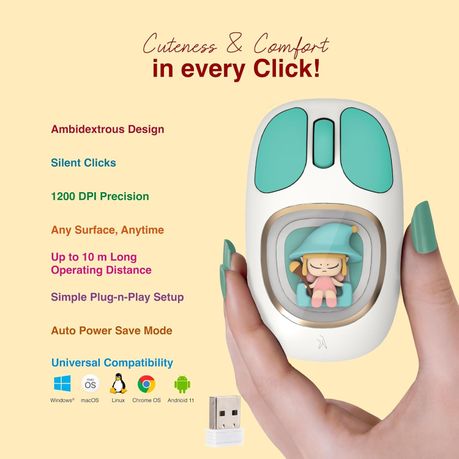 iMice W-450 Cute Wireless Mouse – Dual Mode | Silent | RGB | Type-C