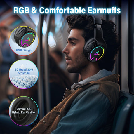 SONGZEN S4 PRO Wireless Gaming Headset RGB with Mic