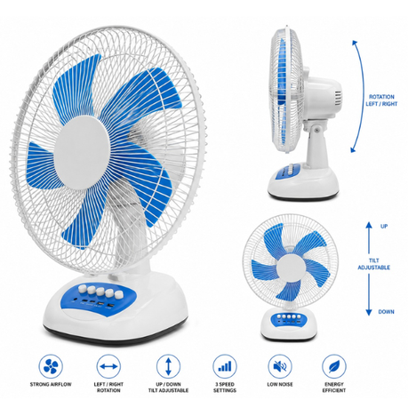 15W Solar Rechargeable Fan – Portable Cooling Fan with Battery Backup