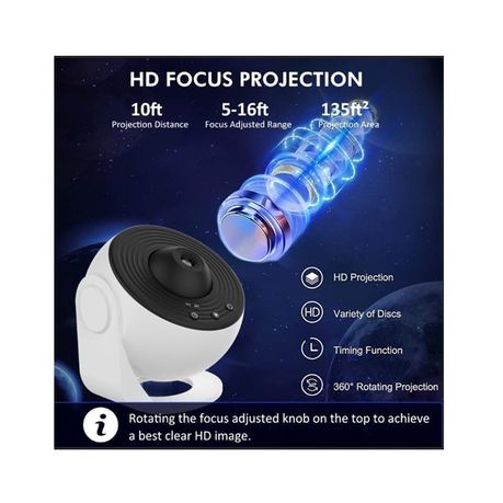 LED Planetarium Star Galaxy Projector Starry Sky Night with 12 Planet Discs