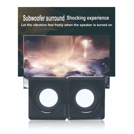 YSD Mini Digital USB Wired Speaker – Black, 2.0 Multimedia Computer Speakers