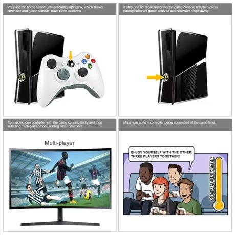 Xbox-360 Gaming Wireless Controller for PS3 / PC / Android - White