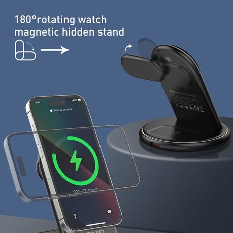 LDNIO 5-in-1 MagSafe Wireless Charger WL02 – 15W Fast Charging Stand