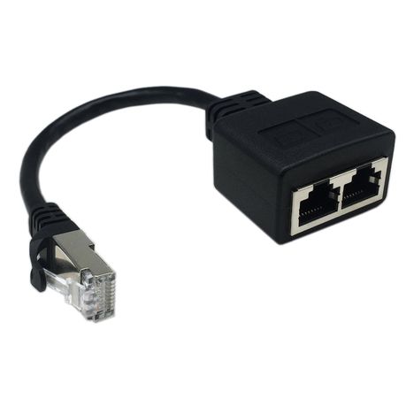 RJ45 Cable Male to 2 Female Adapter