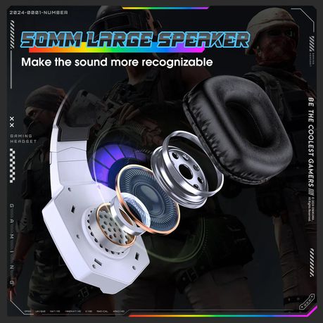 Onikuma K8 Professional Gaming Wired Headset – White, Noise-Reducing Mic, 50mm Drivers, Ergonomic Comfort