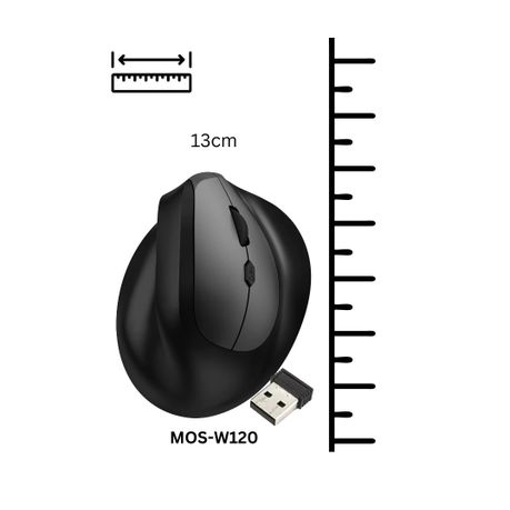Mikuso Ergonomic Dual Mode Wireless Mouse - MOS-W120