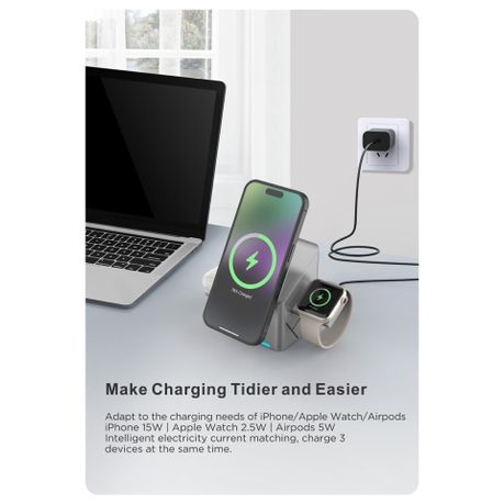 3-in-1 Magnetic Wireless Charger XW-10 – 15W Fast Charging Stand