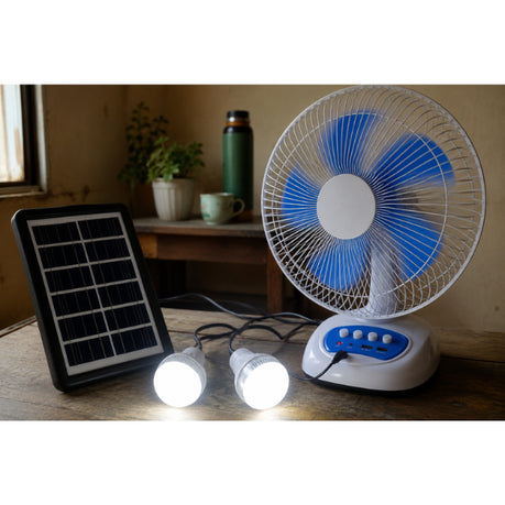 15W Solar Rechargeable Fan – Portable Cooling Fan with Battery Backup