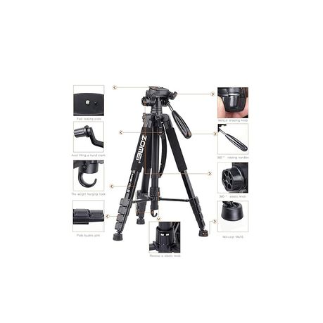 Zomei Q-188 Professional Heavy Duty Tripod – DSLR, Camcorder & Smartphone, 188cm