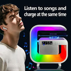 G3 Mini 5-in-1 Wireless Charging Bluetooth Speaker with LED Clock