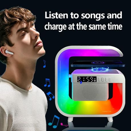 G3 Mini 5-in-1 Wireless Charging Bluetooth Speaker with LED Clock