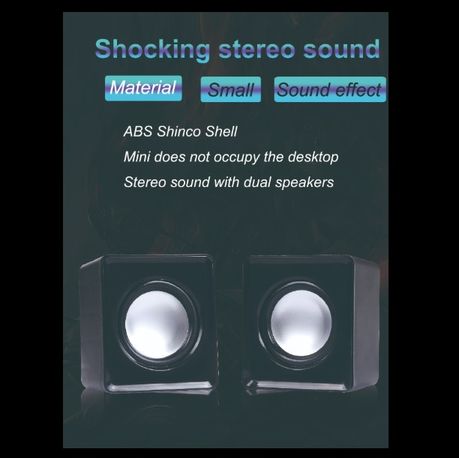 YSD Mini Digital USB Wired Speaker – Black, 2.0 Multimedia Computer Speakers