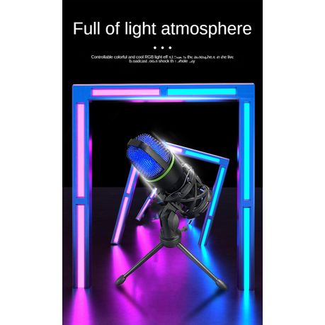 Professional USB Microphone With RGB Lighting & Tripod – ME4-USB