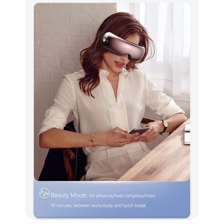 Bluetooth Eye Massager with Heat & Music – JA-E1 (Brown)