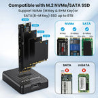 M.2 NGFF SATA SSD Docking Enclosure – USB 3.0/USB-C NVMe M-Key External Cable Dock