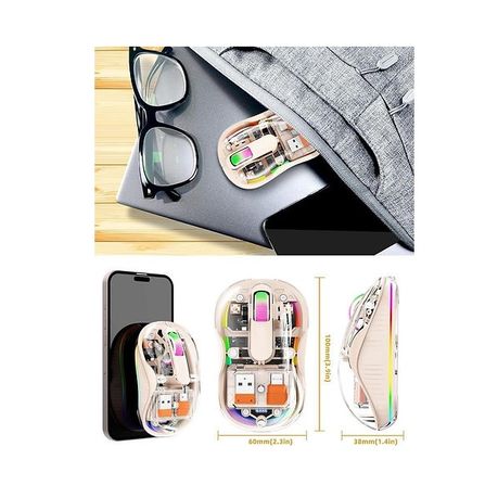 M333 Transparent Dual Mode Wireless Mouse – Rechargeable RGB Mouse