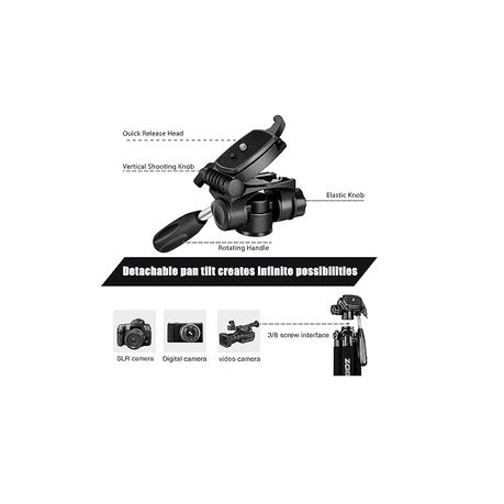 Zomei Q-188 Professional Heavy Duty Tripod – DSLR, Camcorder & Smartphone, 188cm