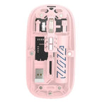 Q-12 Transparent Wireless Mouse – Dual Mode (2.4G + Bluetooth) | RGB | Rechargeable | For PC, Laptop, Mac & iPad