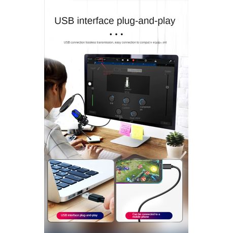 Professional USB Microphone With RGB Lighting & Tripod – ME4-USB