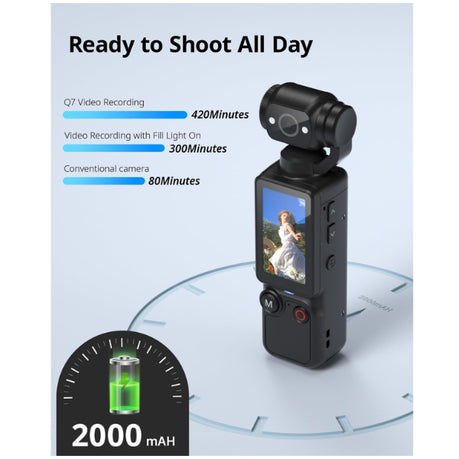 W&O Q7 Vlogging Digital Camera – 2.5K UHD with Rotating Lens