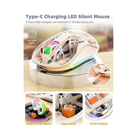 M333 Transparent Dual Mode Wireless Mouse – Rechargeable RGB Mouse