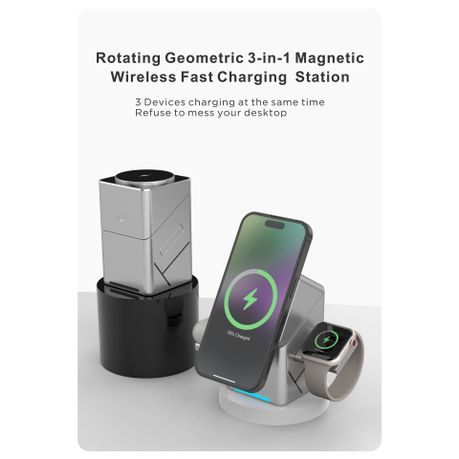 3-in-1 Magnetic Wireless Charger XW-10 – 15W Fast Charging Stand