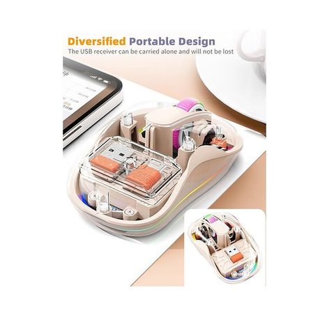 M333 Transparent Dual Mode Wireless Mouse – Rechargeable RGB Mouse