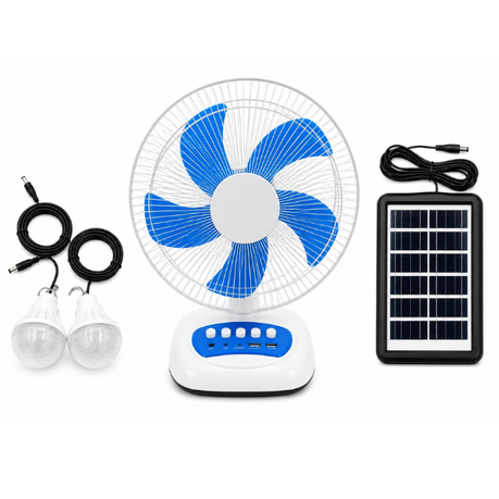15W Solar Rechargeable Fan – Portable Cooling Fan with Battery Backup