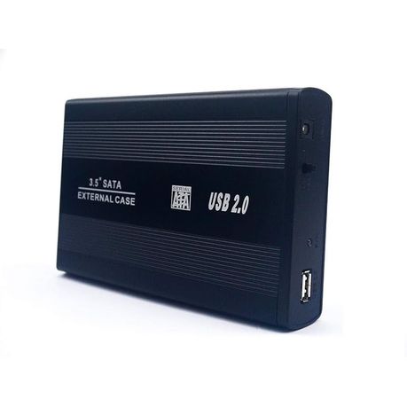 3.5-Inch External Hard Drive Case – USB 2.0 SATA to USB Enclosure with Power Adapter & Tools