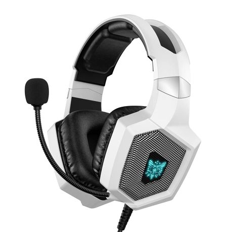 Onikuma K8 Professional Gaming Wired Headset – White, Noise-Reducing Mic, 50mm Drivers, Ergonomic Comfort