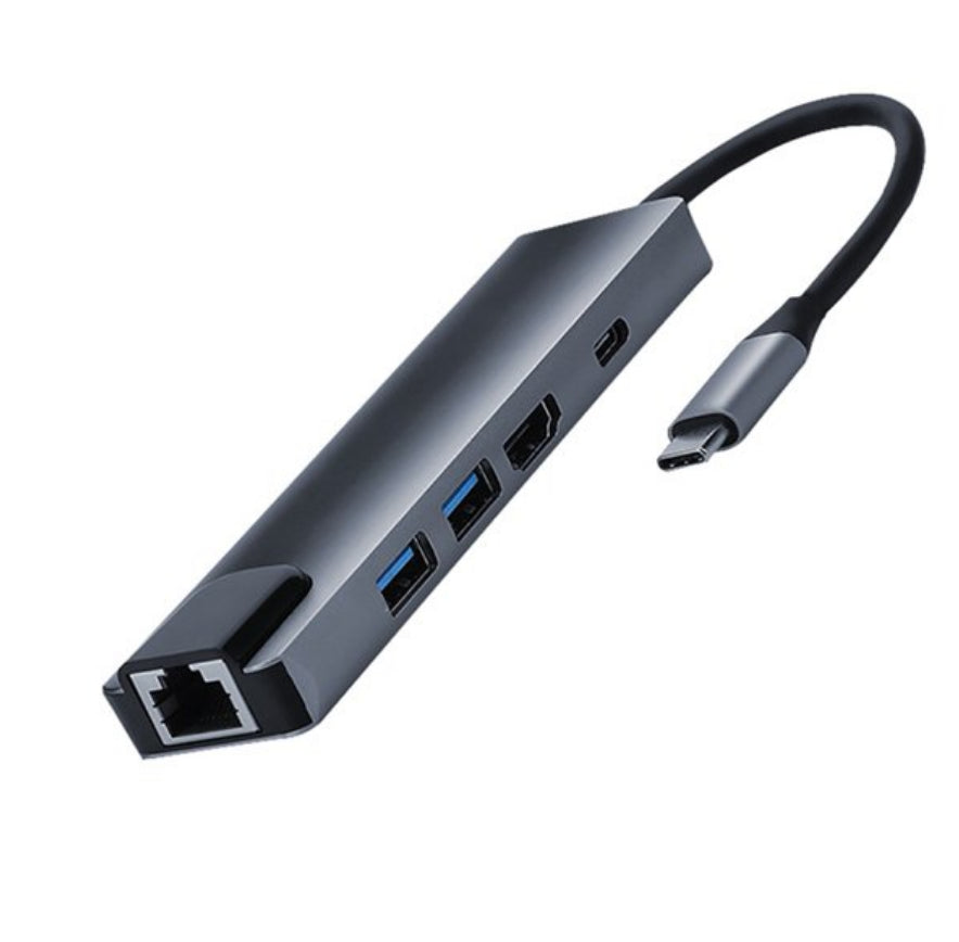 5-in-1 Type-C Multiport Hub (HDMI, USB 3.0, and RJ45 Ethernet)