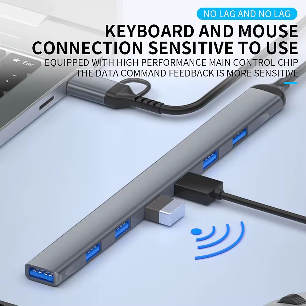 7-in-1 Multiport Type-C & USB 3.0 Hub (7-Port USB 3.0/2.0 Splitter Adapter)