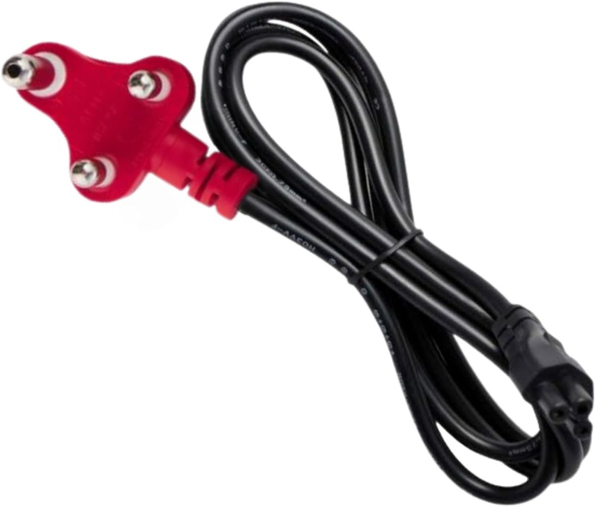 3-Pin Laptop Power Cable (Red Head Type M) – 1.5M Clover Connector for Laptop & Monitor
