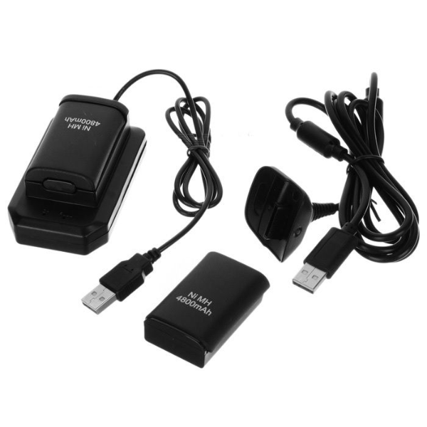 5-in-1 Battery Pack Kit for Xbox 360 Controllers – Black