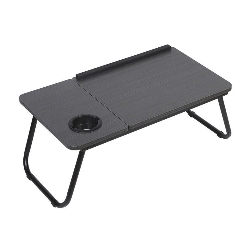 Portable Laptop Stand – Folding Bed Table with Adjustable Split Surface & Cup Holder