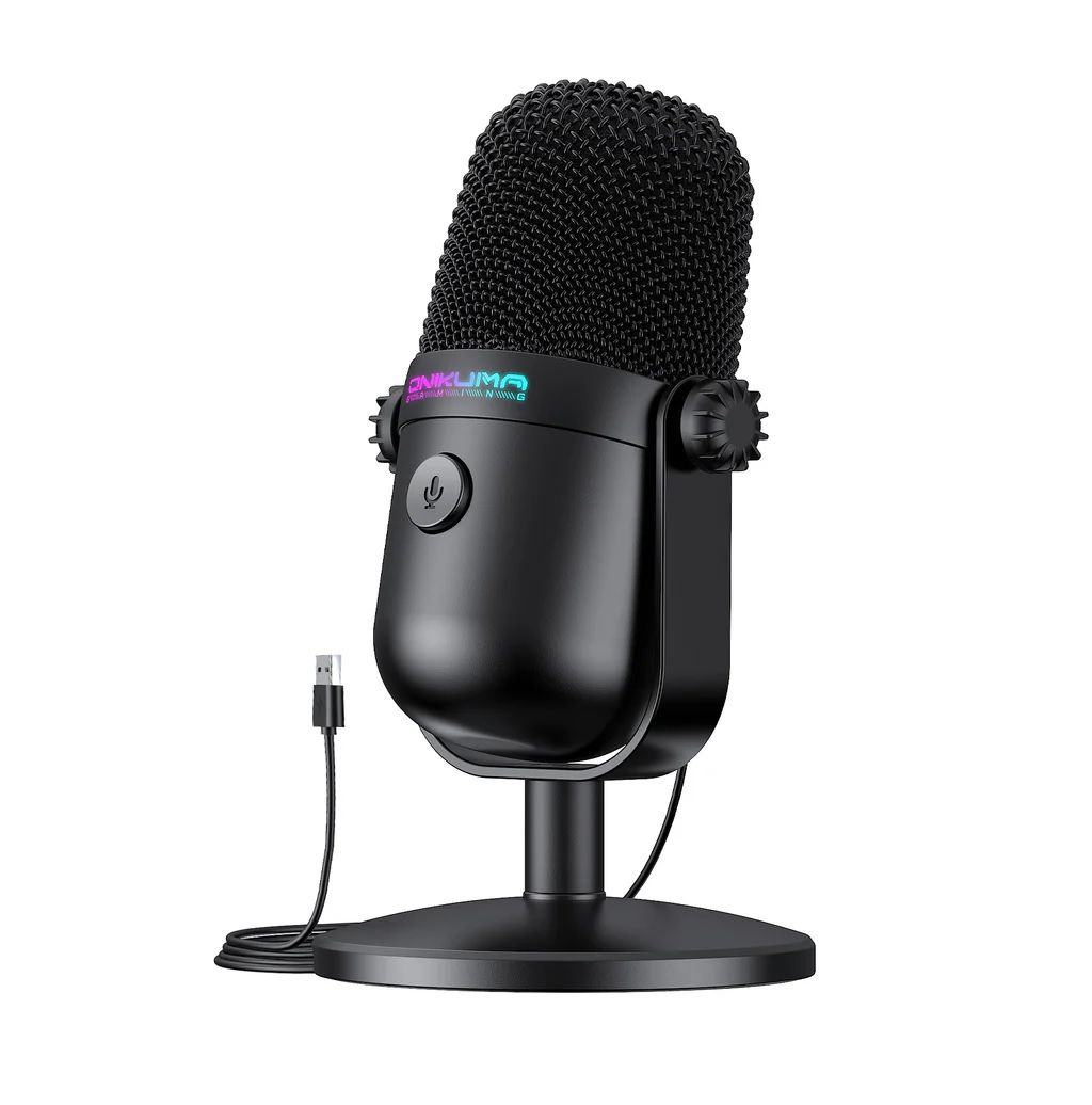 DW ONIKUMA USB Condenser RGB Gaming Microphone – Black (M830)