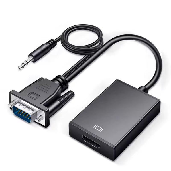 VGA to HDMI Adapter with Audio – Full HD 1080P Plug & Play