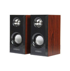 Leerfei E-1014 Wooden Multimedia Speakers for Laptop & PC - USB Powered