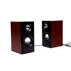 Leerfei D-092 Dark Wooden USB Multimedia Speakers - 2.0 Stereo Set