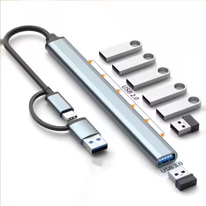 7-in-1 Multiport Type-C & USB 3.0 Hub (7-Port USB 3.0/2.0 Splitter Adapter)