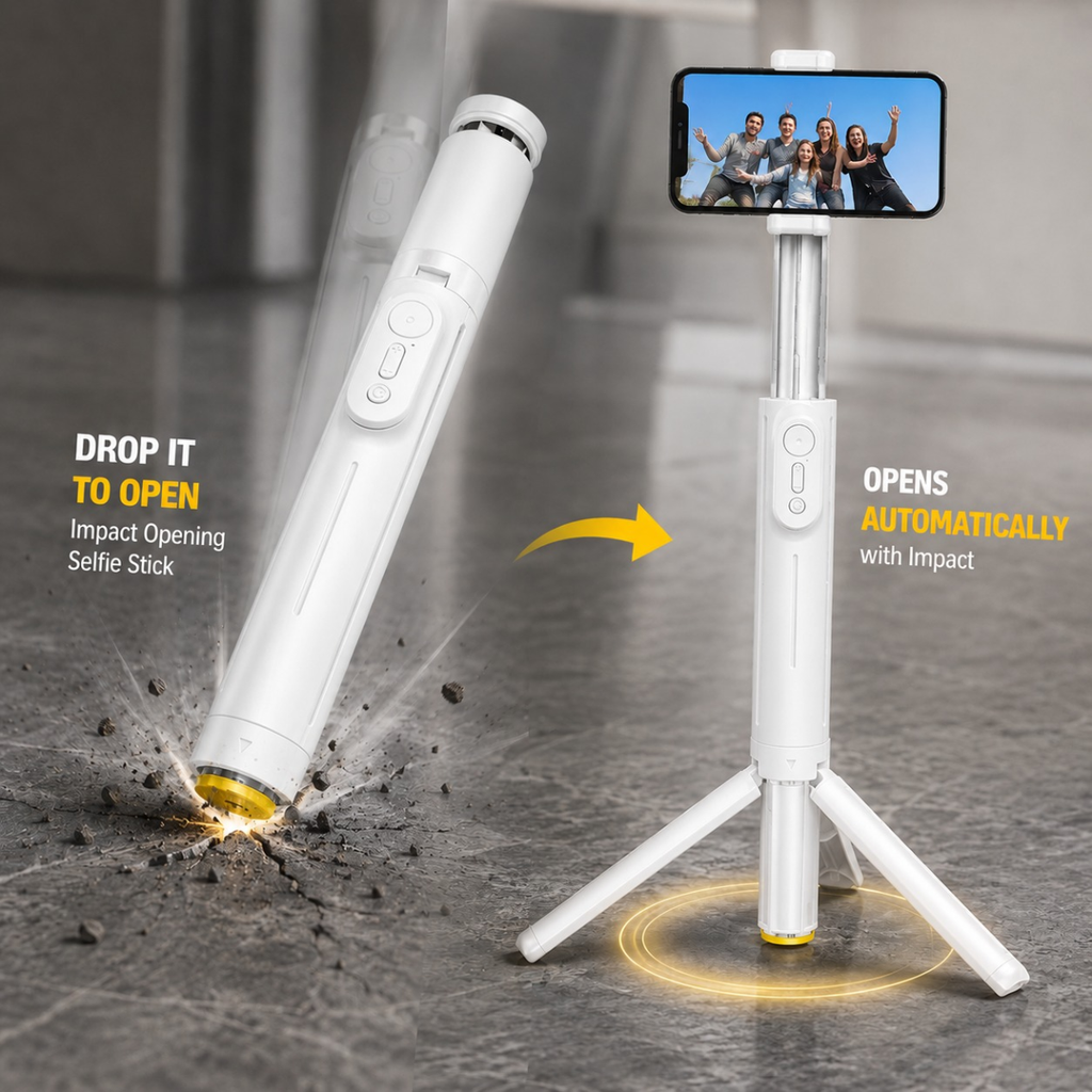 Y08 Impact Open Selfie Stick Tripod with Bluetooth Remote – 164cm Extendable Phone Stand