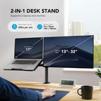 Adjustable Dual Monitor & Laptop Arm Stand – Heavy Duty Aluminum Clamp/Grommet Mount for 13–32" Monitors & 17" Laptops