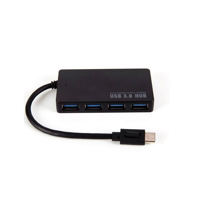 Ultra-Thin 4-Port Type-C to USB 3.0 Hub – High-Speed Data Transfer