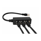 RJ45 3 Port LAN Coupler Ethernet Splitter Adapter with 0.2m Cable