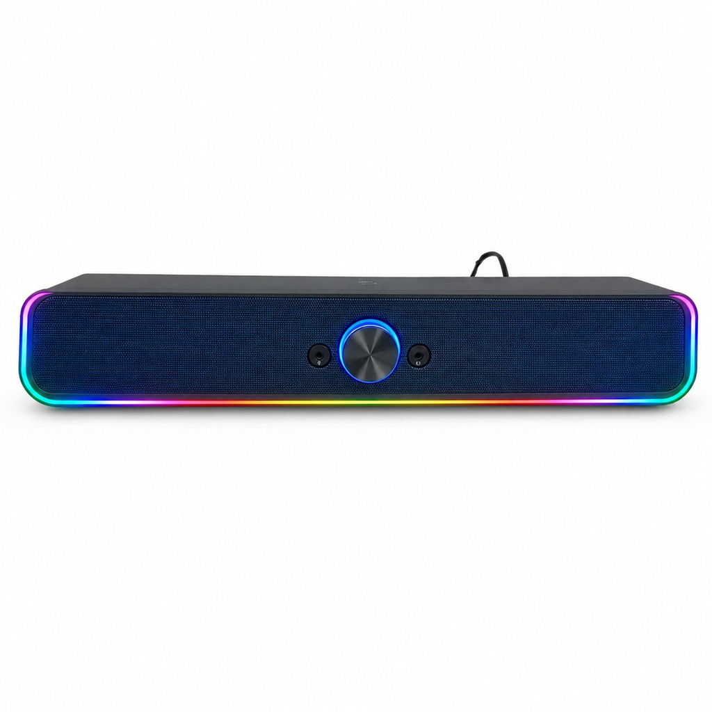 Desktop Multifunction Stereo Speaker USB AUX Wireless with LED Light