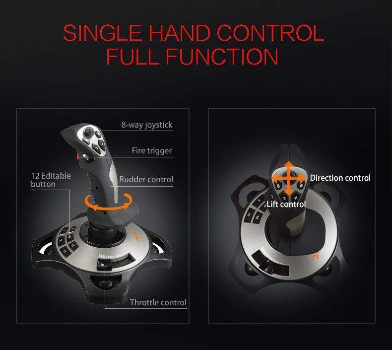 PXN-2113 USB Flight Stick PC Joystick Controller – Advance Edition Flight Joystick