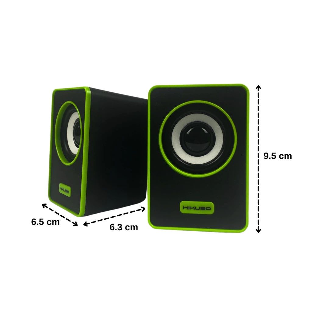 Mikuso MS-049 USB Wired Dual Mini Speakers - Green