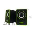 Mikuso MS-049 USB Wired Dual Mini Speakers - Green
