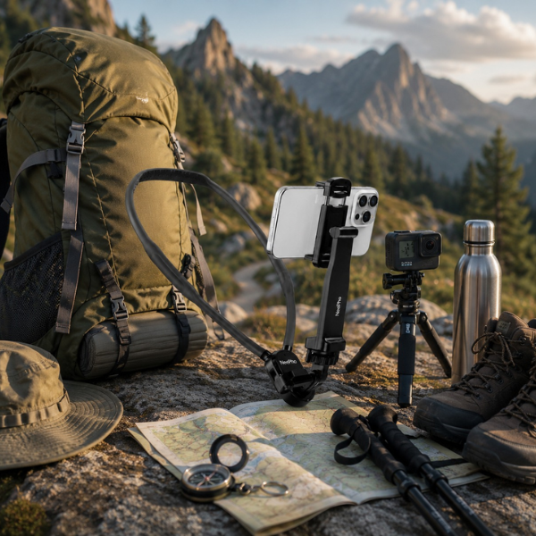 NeePho NP-G2 Camera & Smartphone Neck Mount – Hands-Free POV Vlogging Bracket
