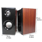 Leerfei D-092 Dark Wooden USB Multimedia Speakers - 2.0 Stereo Set
